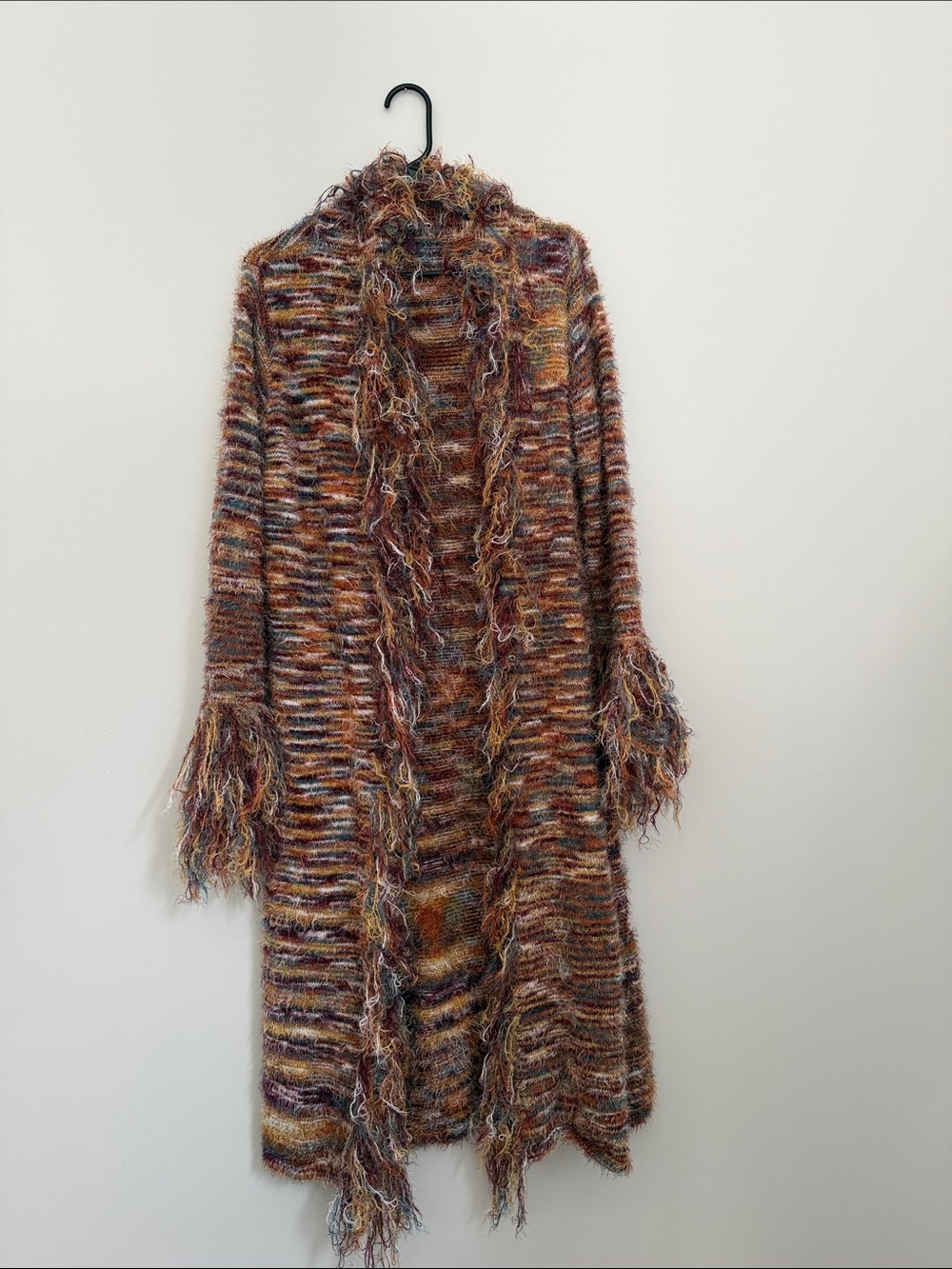 ROMWE multicolor Y2K fringe sleeve cardigan oversized